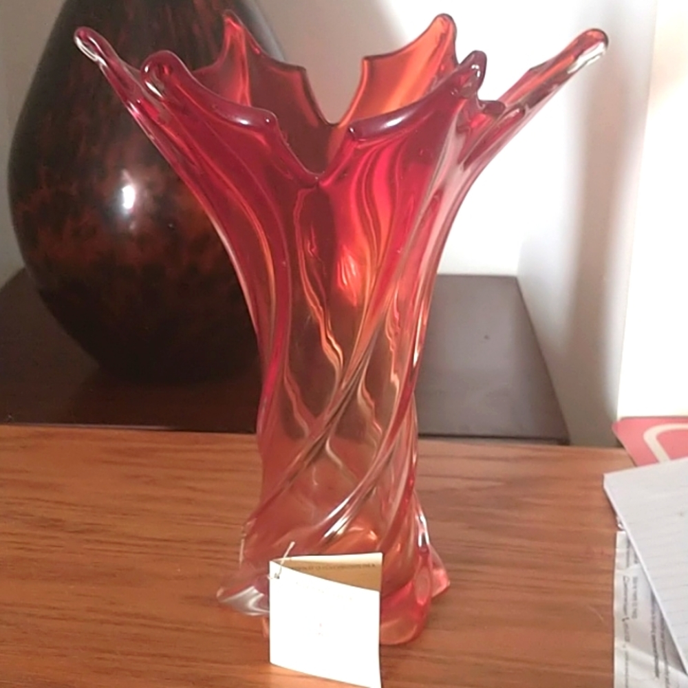 Murano Vase Red/Orange
